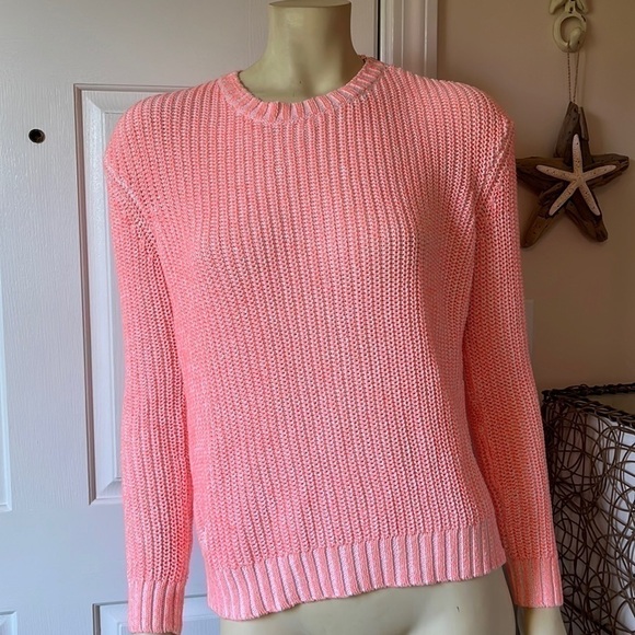 gaastra Cotton Knit Peachy/Pink White Crew Neck Sweater Size S - Picture 1 of 12